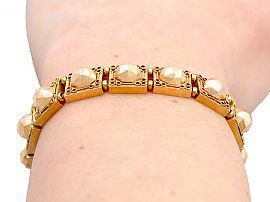19th Century Gold Bracelet Wearing Wrist