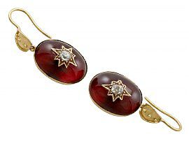 Garnet and gold earrings antique