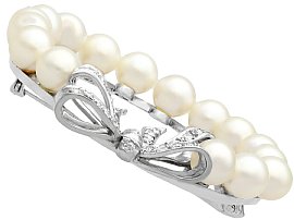 Natural Pearl and Diamond Brooch for sale