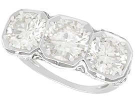 4.53ct Diamond and Platinum Trilogy Ring - Antique Circa 1935
