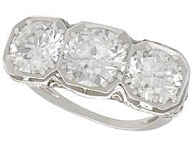 4.53ct Diamond and Platinum Trilogy Ring - Antique Circa 1935