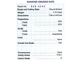 diamond engagement ring certificate 