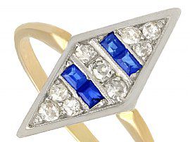 14Carat Gold Sapphire and Diamond Ring