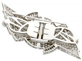 Back of Art Deco Diamond Double Clip Brooch