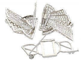 Parts of Art Deco Diamond Double Clip Brooch