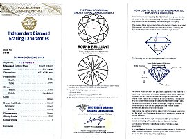 Art Deco Diamond  Brooch Certificate 