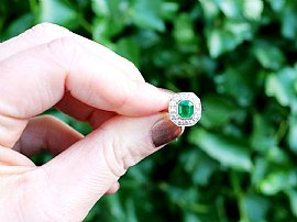 White Gold Emerald and Diamond Cocktail Ring