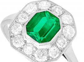 White Gold Emerald and Diamond Dress Ring