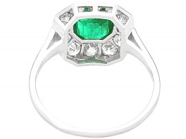Antique White Gold Emerald and Diamond Ring