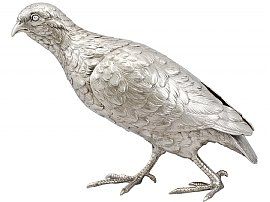 Modern Silver Pheasant Ornament