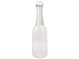 Glass and Sterling Silver Mounted Champagne Bottle Decanter - Antique Edwardian (1907); C3176