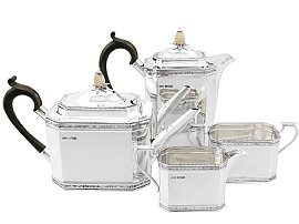 Sterling Silver Four Piece Tea and Coffee Service - Antique George V (1929); C3179