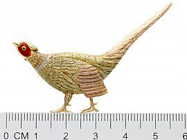 Victorian Pheasant Brooch in Gold Ruler