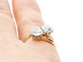 Antique Rose Gold Diamond Ring On The Finger