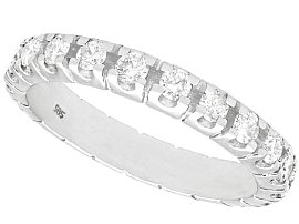 1ct Diamond and 15ct White Gold Full Eternity Ring - Vintage Circa 1960