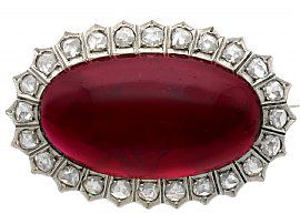 Antique Garnet Brooch with Diamonds