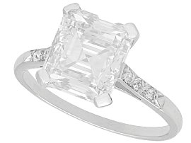 GIA Certified 2.84ct Diamond and Platinum Solitaire Ring - Antique Circa 1930