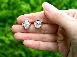 Old European Cut Diamond Stud Earrings Outside