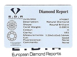 1.24 Carat Diamond Trilogy Ring certificate 