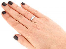 1.24 Carat Diamond Trilogy Ring Wearing
