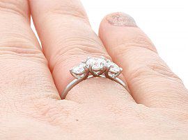 1.10 Carat Trilogy Ring Wearing Finger