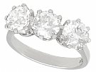 GIA Certified 3.09 ct Diamond and Platinum Trilogy Ring - Antique and Contemporary