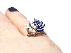 1960s Sapphire Ring Wearing Finger