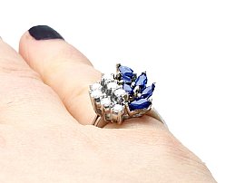 1960s Sapphire Ring Wearing Finger