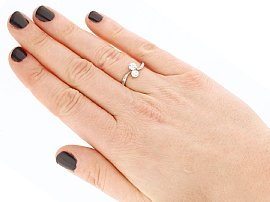 Antique 2 Stone Diamond Twist Ring wearing image