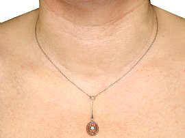 Antique Pendant Necklace with Diamonds 