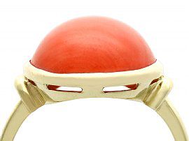 Red Coral Ring in Yellow Gold