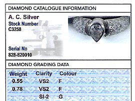 1990s Vintage Diamond Dress Ring Card