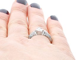 1990s Vintage Diamond Dress Ring Wearing Finger