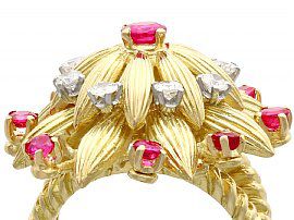 Statement Ruby Ring in Yellow Gold