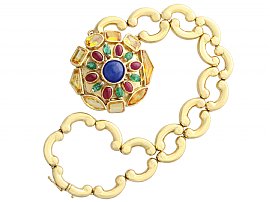 Vintage Gemstone Necklace in Gold