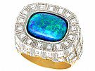 5.94ct Opal and 6.55ct Diamond, 18ct Yellow Gold Dress Ring by Grima - Vintage Circa 1975