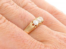 Edwardian Diamond Ring wearing side view