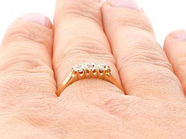 Edwardian Diamond Ring wearing close view