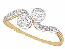 0.78ct Diamond and 15ct Yellow Gold Platinum Set Twist Engagement Ring - Antique Circa 1920