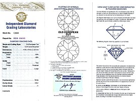 Antique Two Diamond Engagement Ring Certificates 