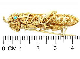 Antique Gold Grasshopper Brooch Ruler