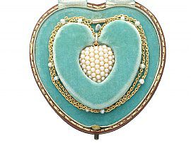 Seed Pearl Heart Shaped Victorian Pendant Boxed Image
