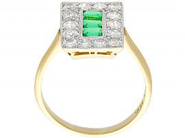 Rectangular Emerald Diamond Ring