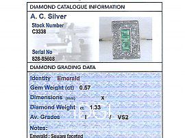 Rectangular Emerald and Diamond Ring Card