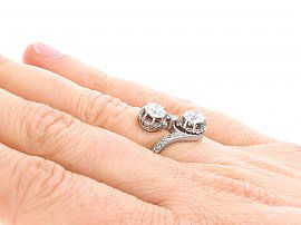1920s Diamond Twist Engagement Ring Wearing Hand