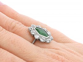 Antique Tourmaline and Diamond Ring Wearing Hand