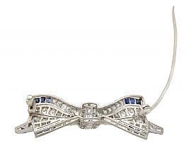 Diamond and Sapphire Bow Brooch Clasp