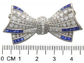 Diamond and Sapphire Bow Brooch Ruler