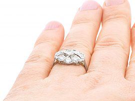 1920s Diamond Dress Ring Wearing Finger