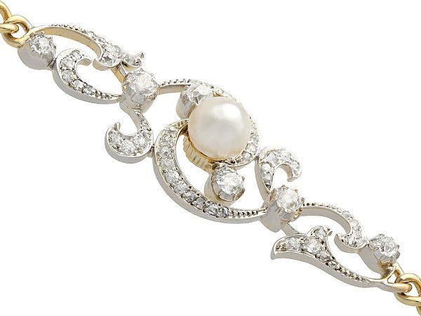 Victorian Pearl and Diamond Bracelet | AC Silver
